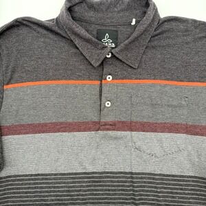 Prana Men's‎ Short Sleeve Multicolor XL Pocket Striped Stretch Polo